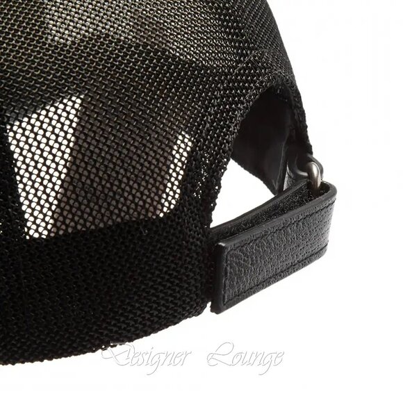 NEW GUCCI Embroidered Logo Baseball Cap Hat Black Red Size S / 57 cm Authentic - Picture 9 of 10